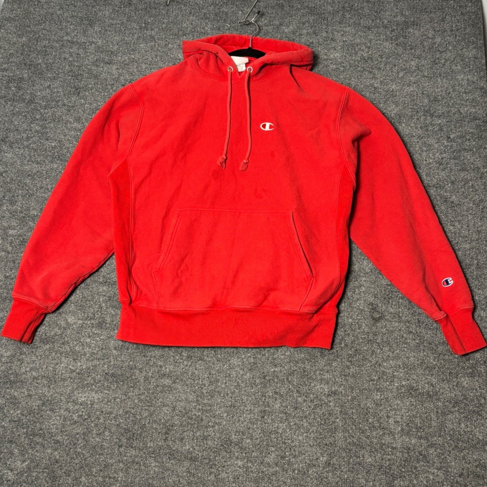 Champion Reverse Weave Pullover Hoodie Mens Large Red Heavyweight Streetwear
